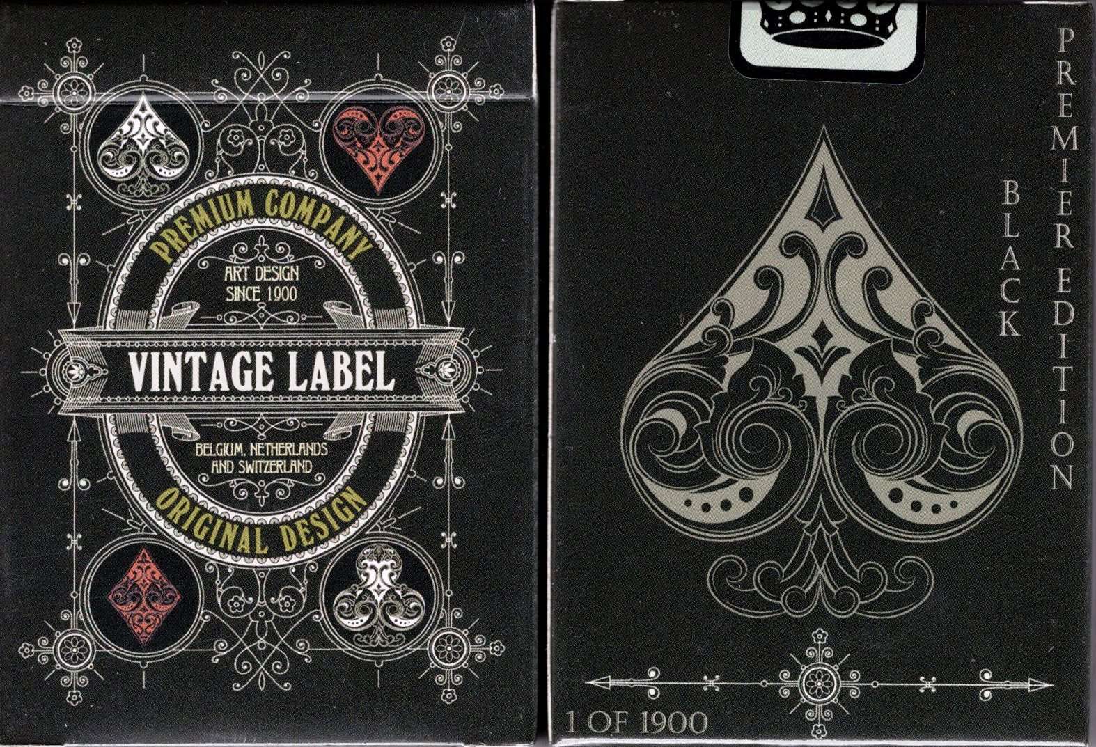 Vintage Label Black Premier Edition Playing Cards MPC - Image 2