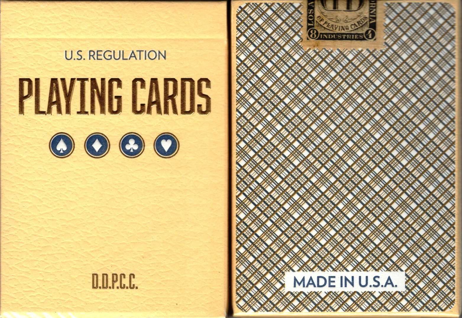 Vintage Plaid California Blue v2 Playing Cards USPCC