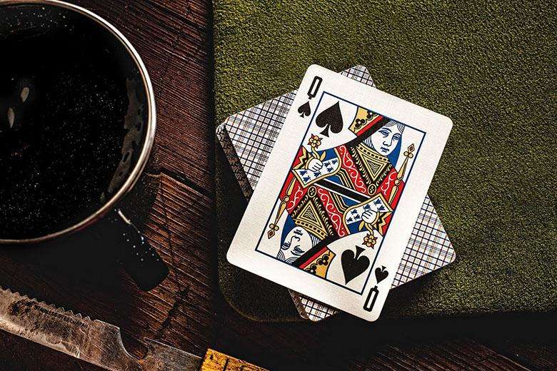 Vintage Plaid California Blue v2 Playing Cards USPCC - Image 3