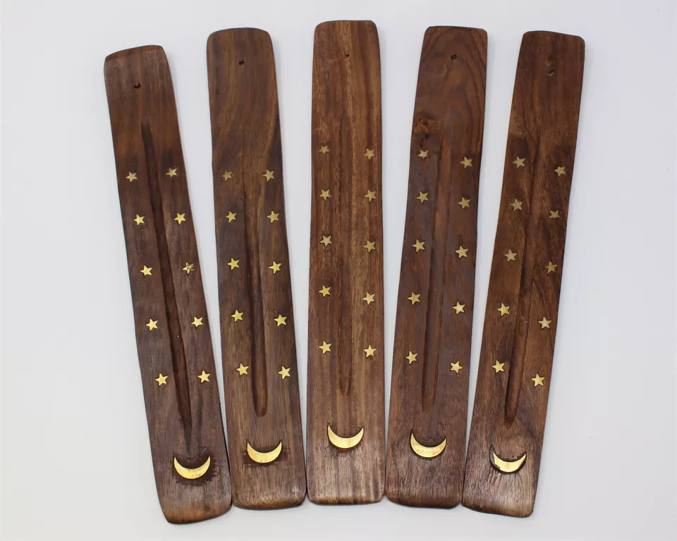 Wooden Incense Ash Catchers with a Cresent Moon - Image 3