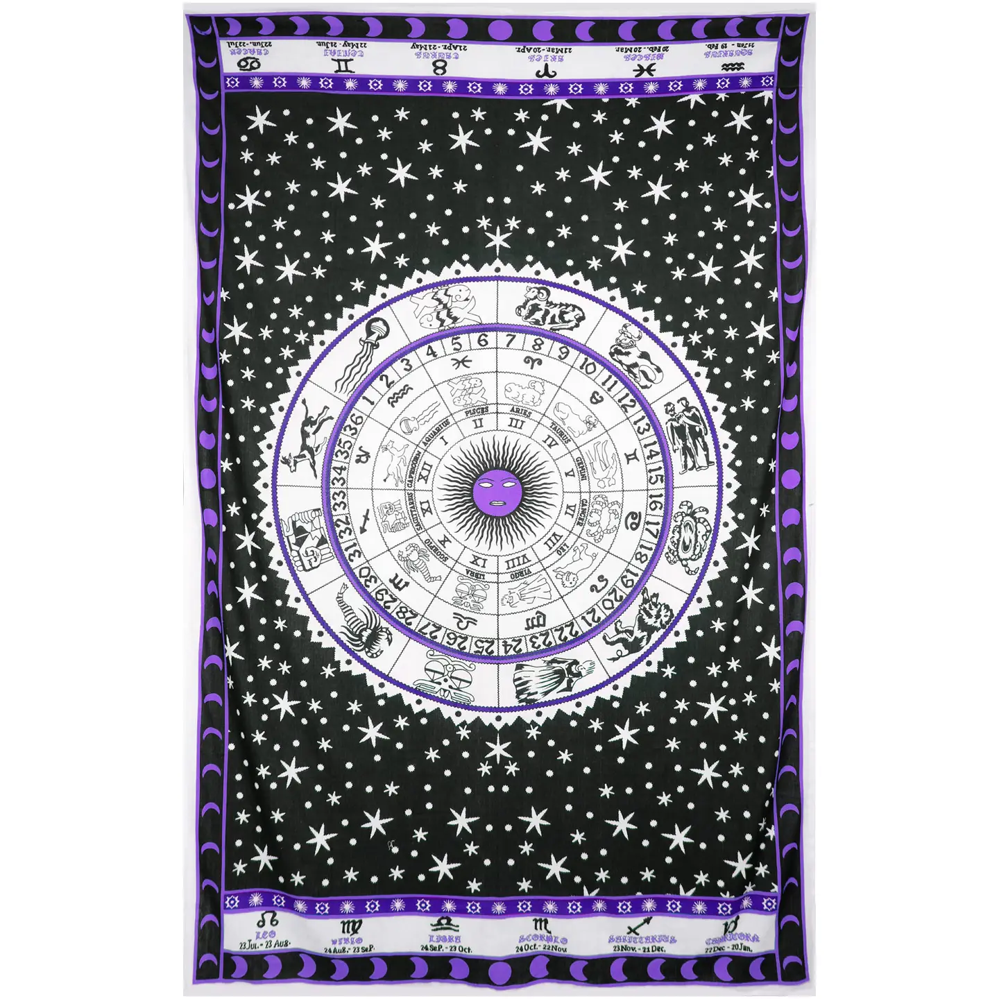 Zodiac Astrology 52x80" Tapestry- Purple
